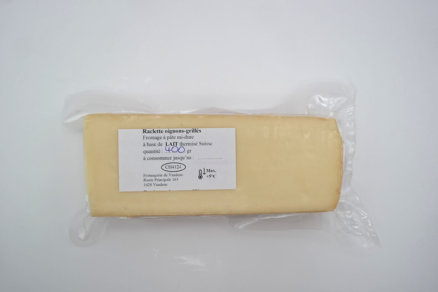 Raclette oignons grillés Descloux
