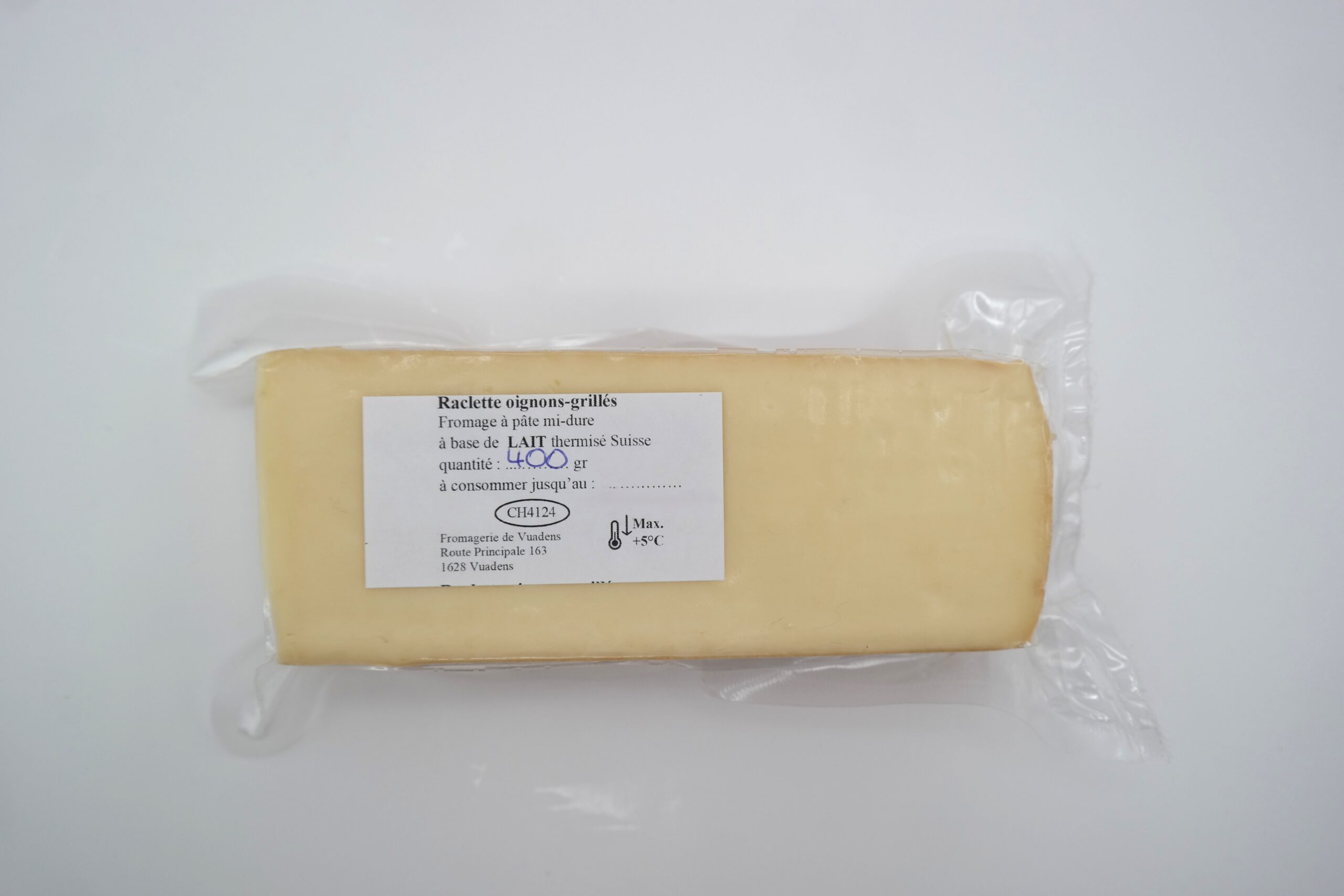 Raclette oignons grillés Descloux